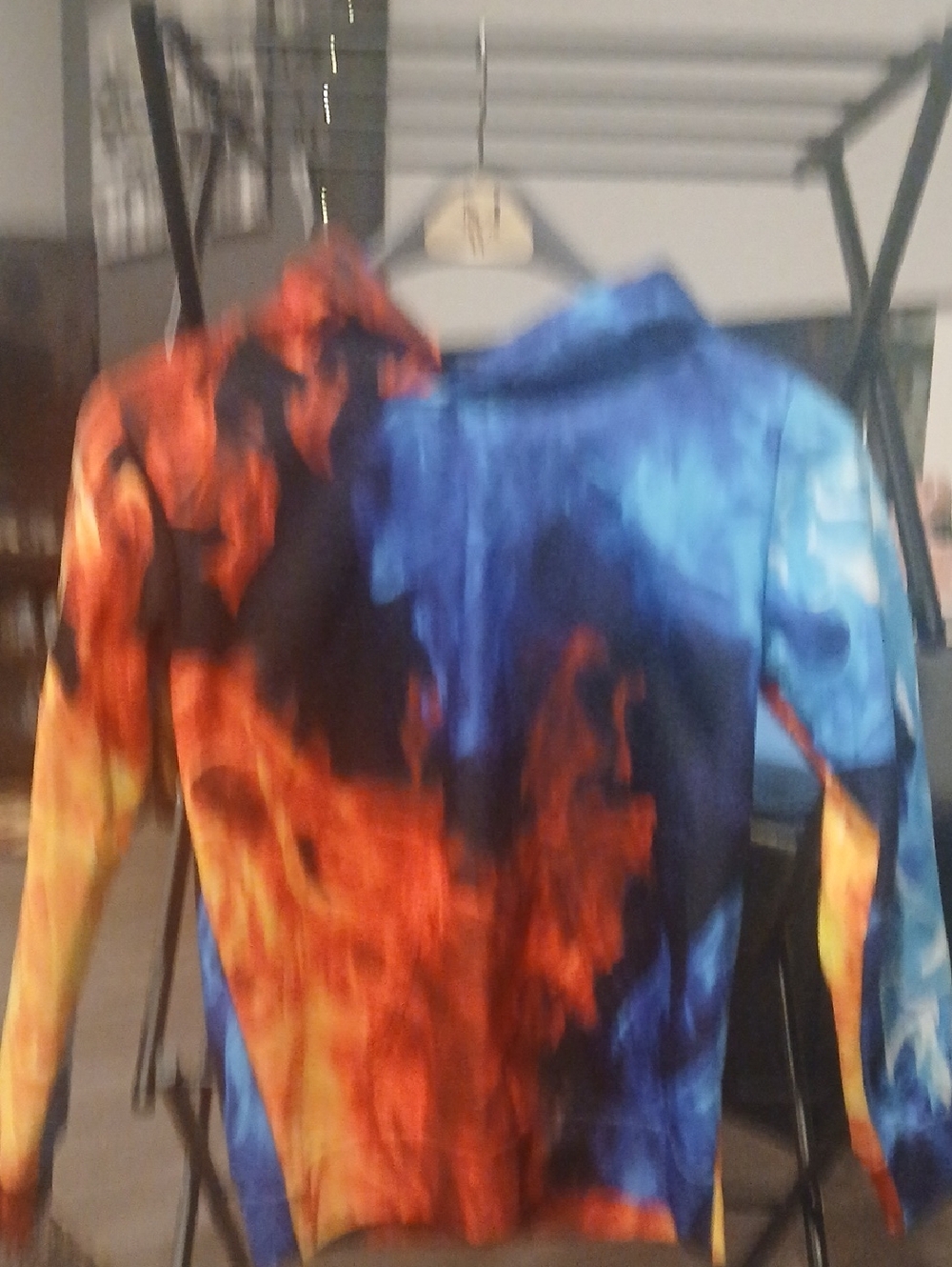 Fire and Ice Graphic Long Sleeve Hoodie